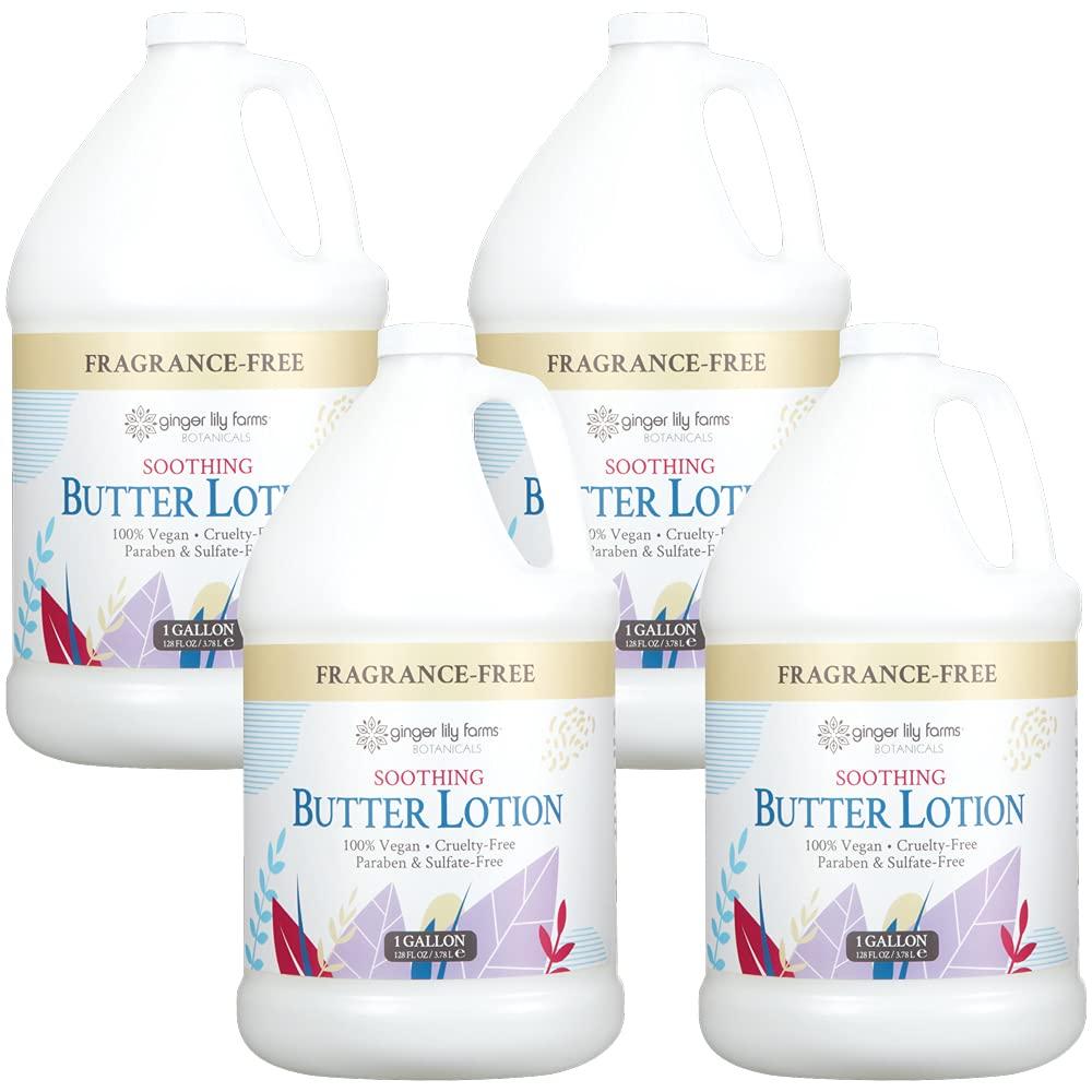 image:imageGinger Lily Farms Botanicals Soothing Butter Lotion for Dry Sensitive Skin 100 Vegan amp CrueltyFree Fragrance Free 1 Gallon 128 fl oz Refill pack of 1Fragrance Free