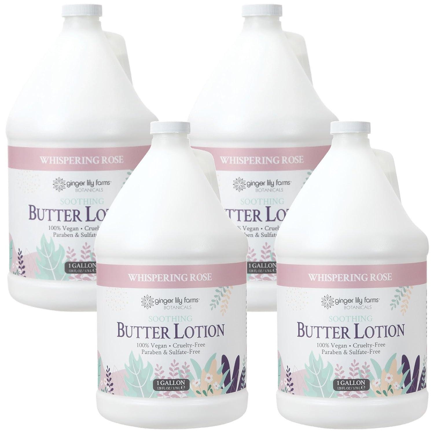 image:imageGinger Lily Farms Botanicals Soothing Butter Lotion for Dry Sensitive Skin 100 Vegan amp CrueltyFree Fragrance Free 1 Gallon 128 fl oz Refill pack of 1Whispering Rose