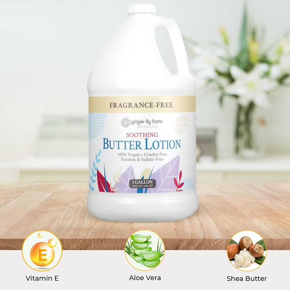 image:imageGinger Lily Farms Botanicals Soothing Butter Lotion for Dry Sensitive Skin 100 Vegan amp CrueltyFree Fragrance Free 1 Gallon 128 fl oz Refill pack of 1Fragrance Free
