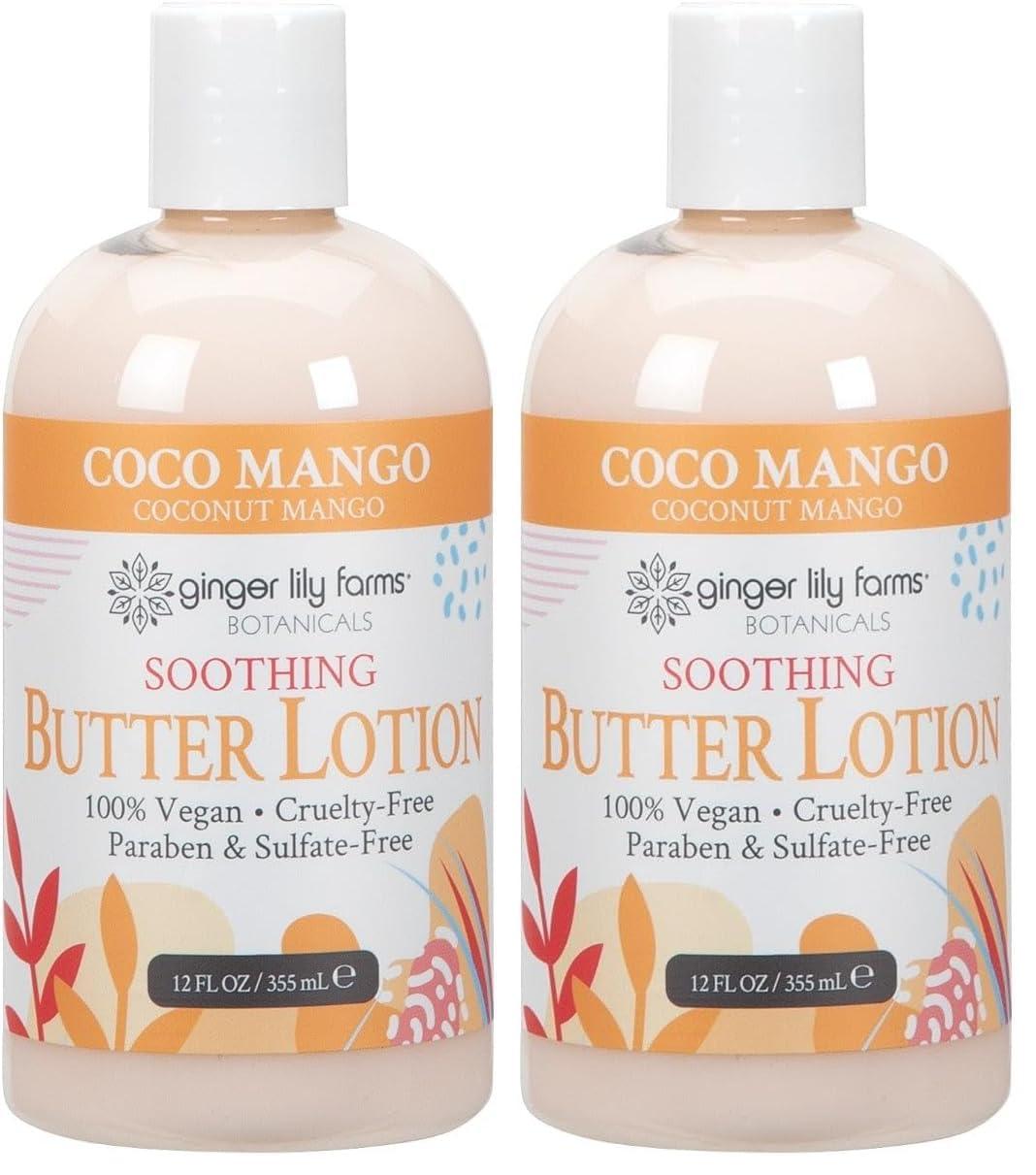 image:imageGinger Lily Farms Botanicals Soothing Butter Lotion for Dry Sensitive Skin 100 Vegan amp CrueltyFree Fragrance Free 1 Gallon 128 fl oz Refill pack of 1Coco Mango