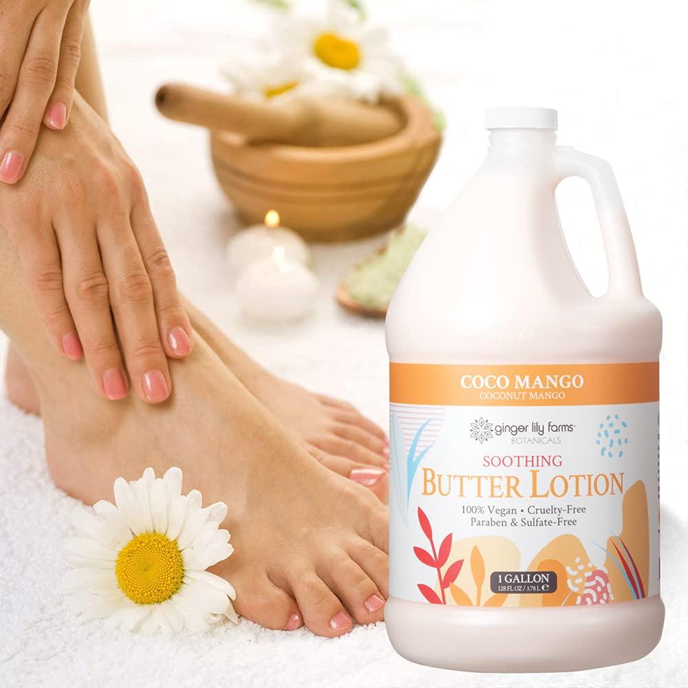 image:imageGinger Lily Farms Botanicals Soothing Butter Lotion for Dry Sensitive Skin 100 Vegan amp CrueltyFree Fragrance Free 1 Gallon 128 fl oz Refill pack of 1Coco Mango