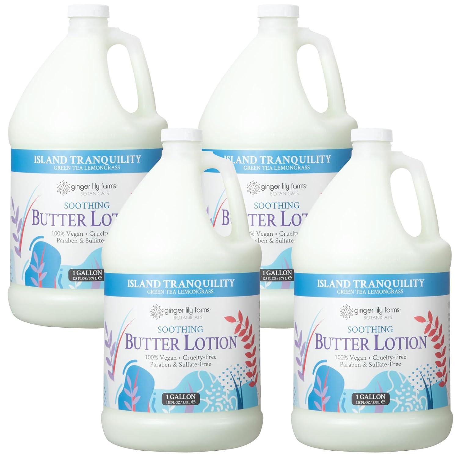 image:imageGinger Lily Farms Botanicals Soothing Butter Lotion for Dry Sensitive Skin 100 Vegan amp CrueltyFree Fragrance Free 1 Gallon 128 fl oz Refill pack of 1Island Tranquility