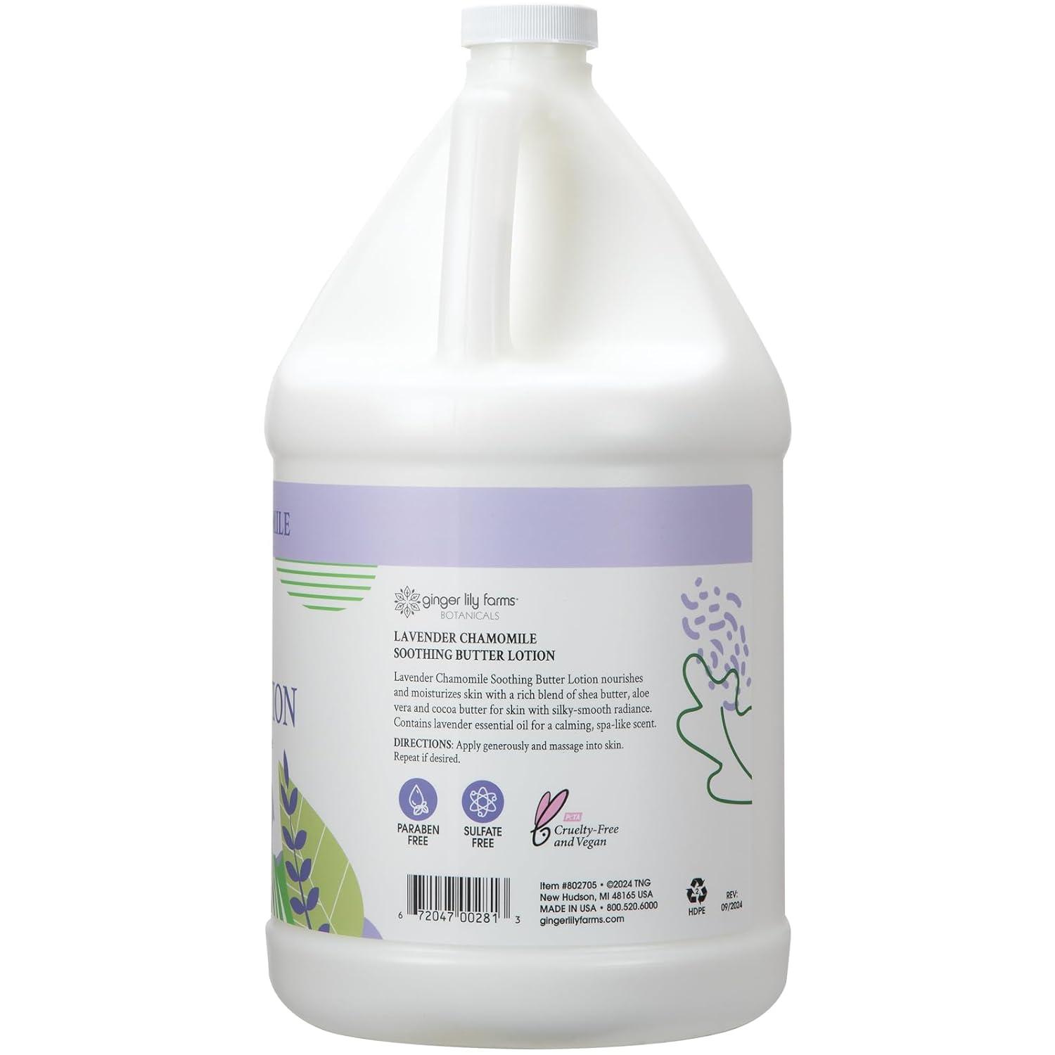 image:imageGinger Lily Farms Botanicals Soothing Butter Lotion for Dry Sensitive Skin 100 Vegan amp CrueltyFree Fragrance Free 1 Gallon 128 fl oz Refill pack of 1Lavender Chamomile