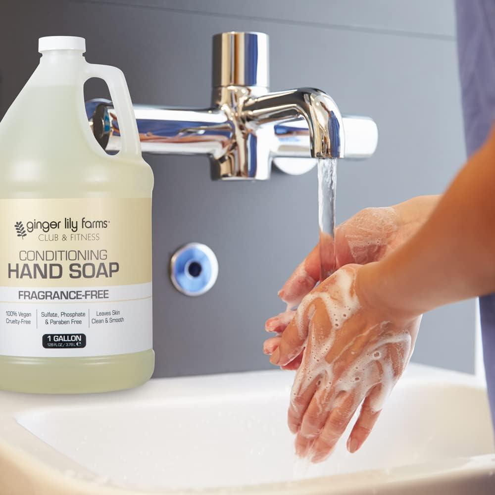 image:imageGinger Lily Farms Club amp Fitness Conditioning Liquid Hand Soap Refill 100 Vegan amp CrueltyFree Rain Water Scent 1 Gallon 128 fl ozFragrance Free