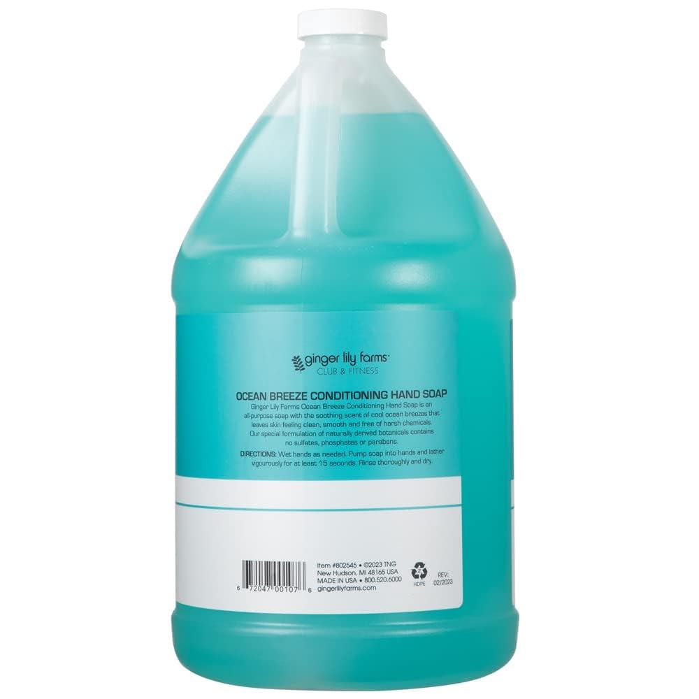 image:imageGinger Lily Farms Club amp Fitness Conditioning Liquid Hand Soap Refill 100 Vegan amp CrueltyFree Rain Water Scent 1 Gallon 128 fl ozOcean Breeze