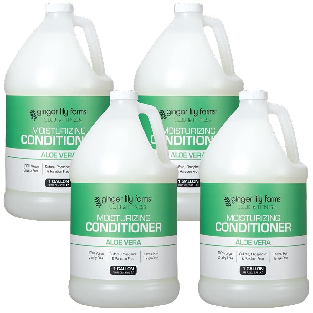 image:imageGinger Lily Farms Club amp Fitness Moisturizing Conditioner for Dry Hair 100 Vegan amp CrueltyFree Aloe Vera Scent 1 Gallon 128 fl oz Refill whiteAloe Vera