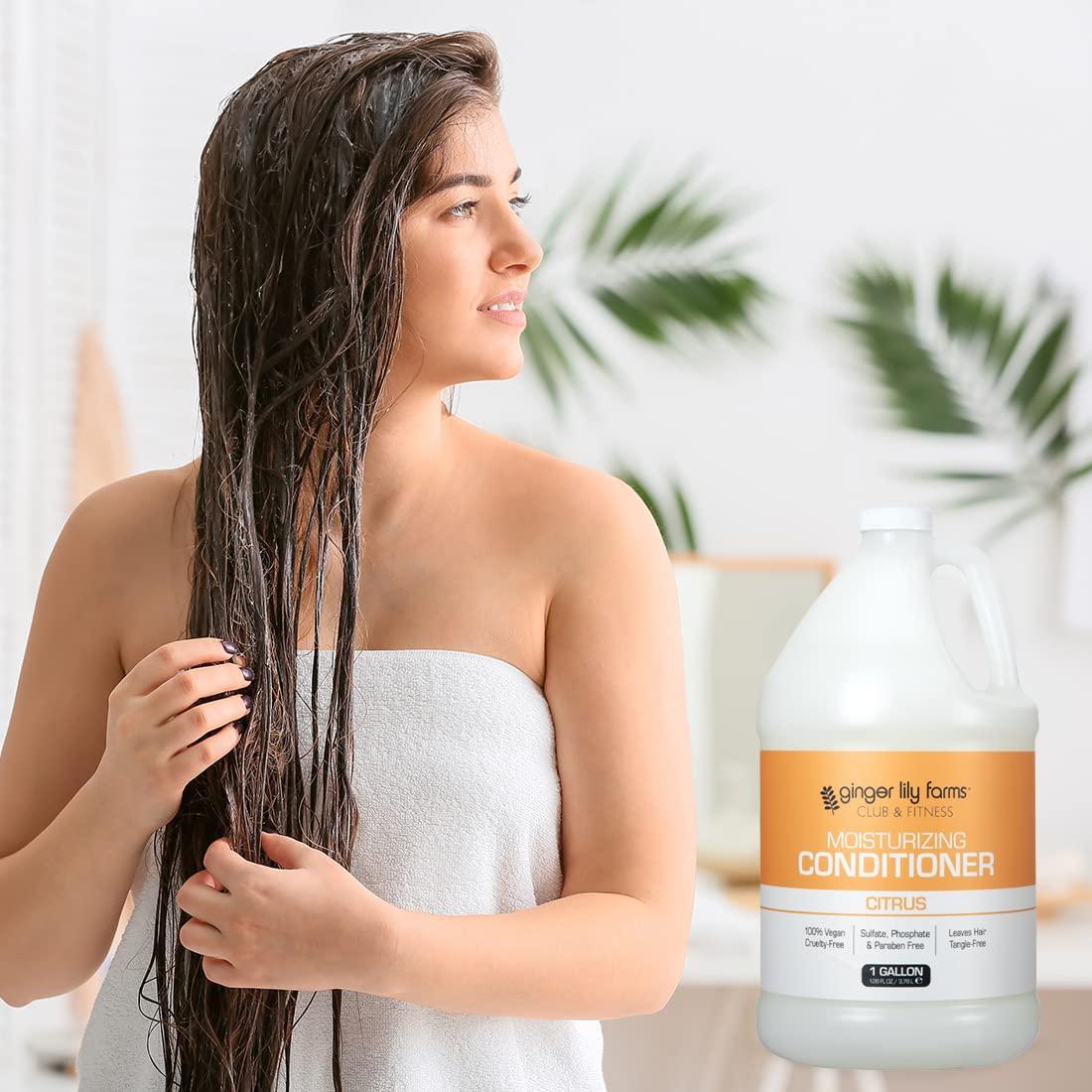 image:imageGinger Lily Farms Club amp Fitness Moisturizing Conditioner for Dry Hair 100 Vegan amp CrueltyFree Aloe Vera Scent 1 Gallon 128 fl oz Refill whiteCitrus