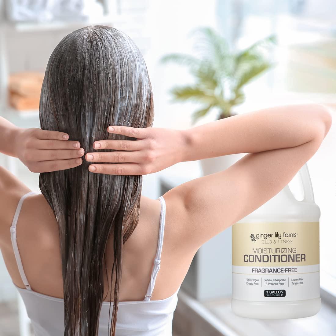 image:imageGinger Lily Farms Club amp Fitness Moisturizing Conditioner for Dry Hair 100 Vegan amp CrueltyFree Aloe Vera Scent 1 Gallon 128 fl oz Refill whiteFragrance Free