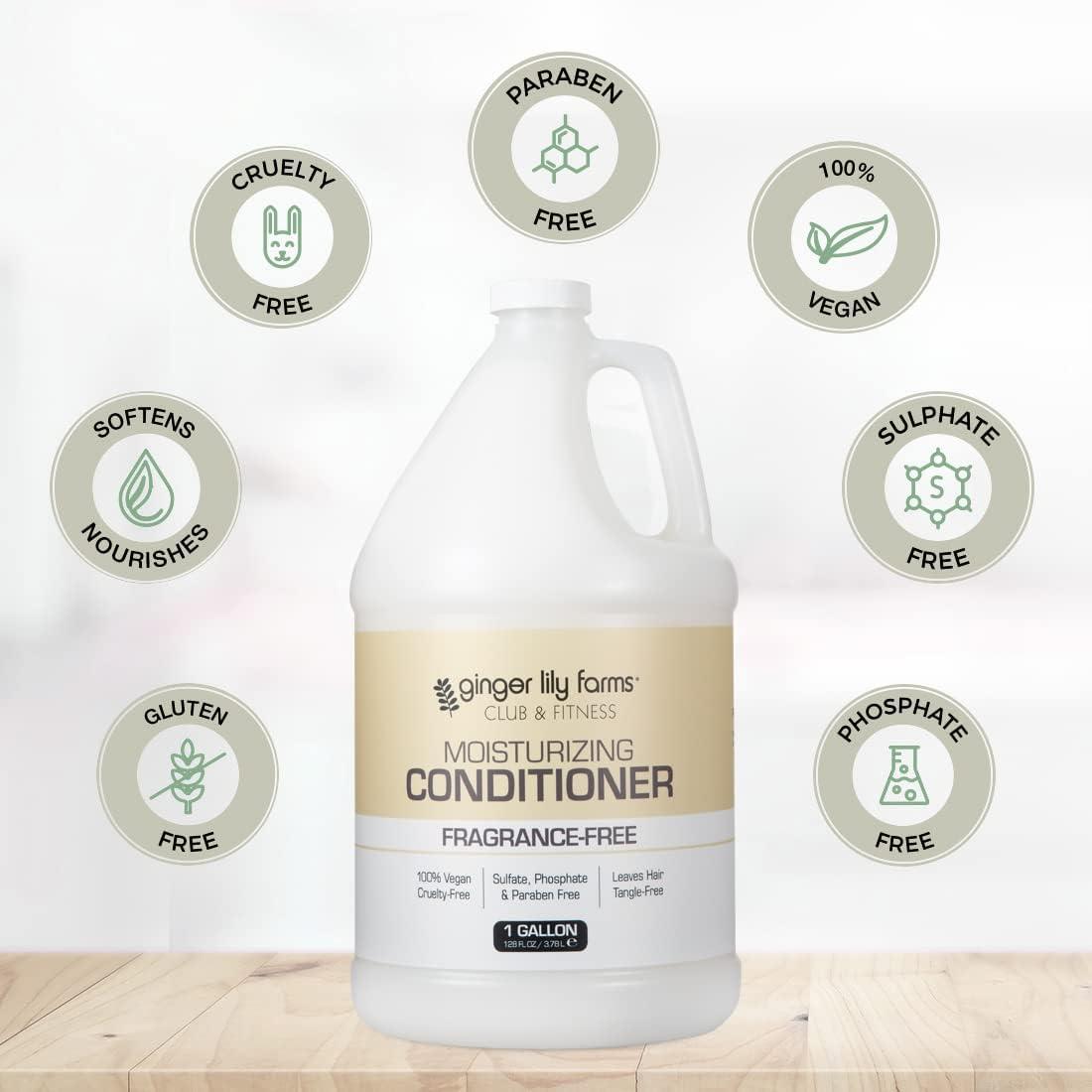 image:imageGinger Lily Farms Club amp Fitness Moisturizing Conditioner for Dry Hair 100 Vegan amp CrueltyFree Aloe Vera Scent 1 Gallon 128 fl oz Refill whiteFragrance Free