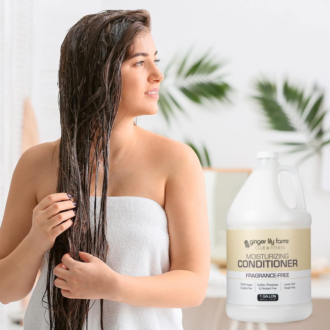 image:imageGinger Lily Farms Club amp Fitness Moisturizing Conditioner for Dry Hair 100 Vegan amp CrueltyFree Aloe Vera Scent 1 Gallon 128 fl oz Refill whiteFragrance Free