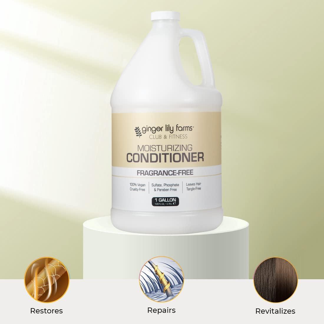 image:imageGinger Lily Farms Club amp Fitness Moisturizing Conditioner for Dry Hair 100 Vegan amp CrueltyFree Aloe Vera Scent 1 Gallon 128 fl oz Refill whiteFragrance Free