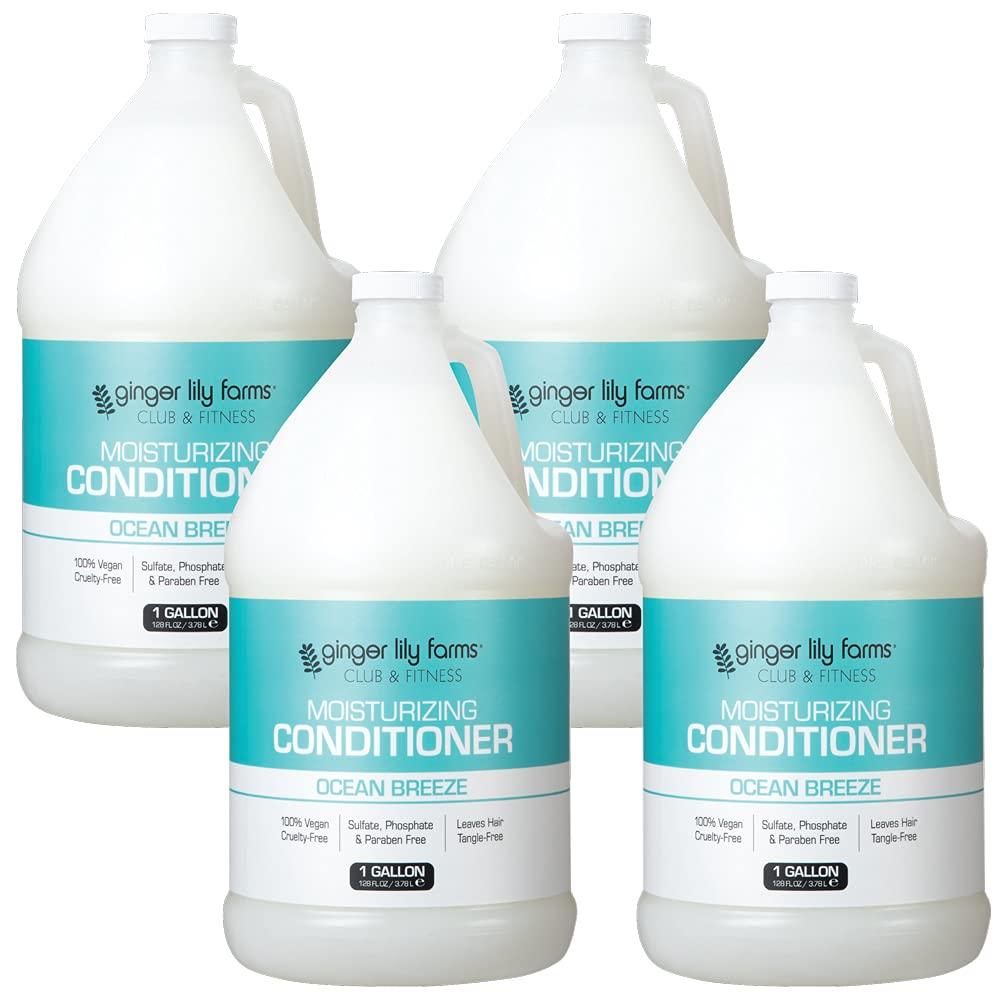 image:imageGinger Lily Farms Club amp Fitness Moisturizing Conditioner for Dry Hair 100 Vegan amp CrueltyFree Aloe Vera Scent 1 Gallon 128 fl oz Refill whiteOcean Breeze