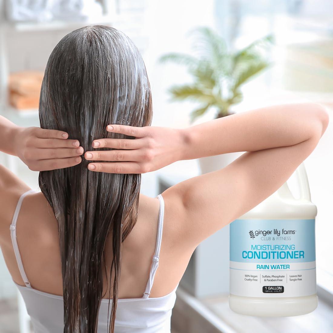 image:imageGinger Lily Farms Club amp Fitness Moisturizing Conditioner for Dry Hair 100 Vegan amp CrueltyFree Aloe Vera Scent 1 Gallon 128 fl oz Refill whiteRain Water