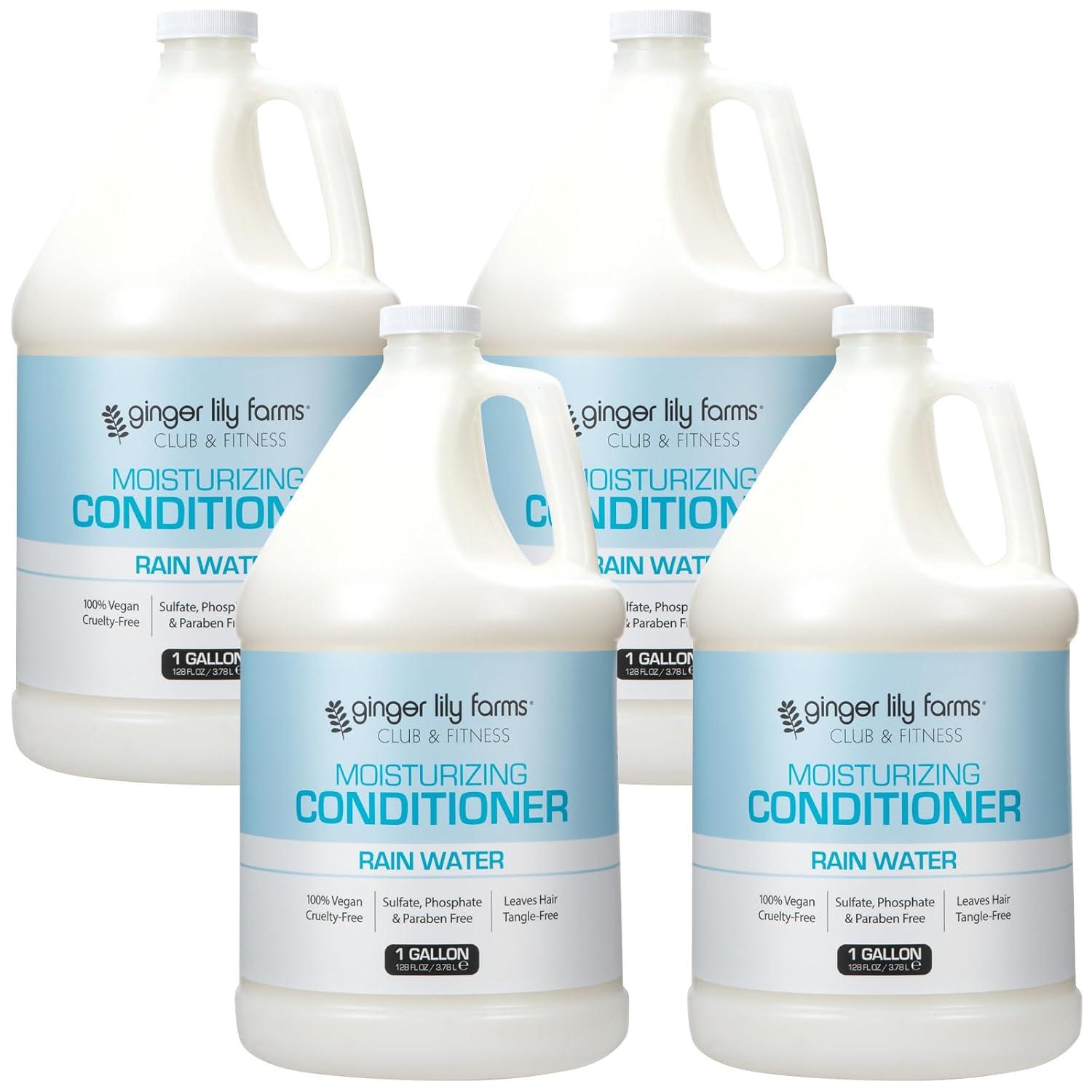 image:imageGinger Lily Farms Club amp Fitness Moisturizing Conditioner for Dry Hair 100 Vegan amp CrueltyFree Aloe Vera Scent 1 Gallon 128 fl oz Refill whiteRain Water
