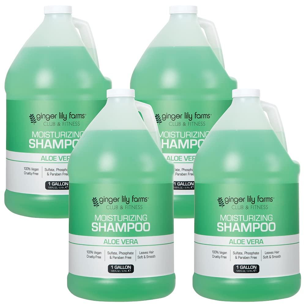 image:imageGinger Lily Farms Club amp Fitness Moisturizing Shampoo for All Hair Types 100 Vegan amp CrueltyFree Aloe Vera Scent 1 Gallon Refill Pack of 4Aloe Vera