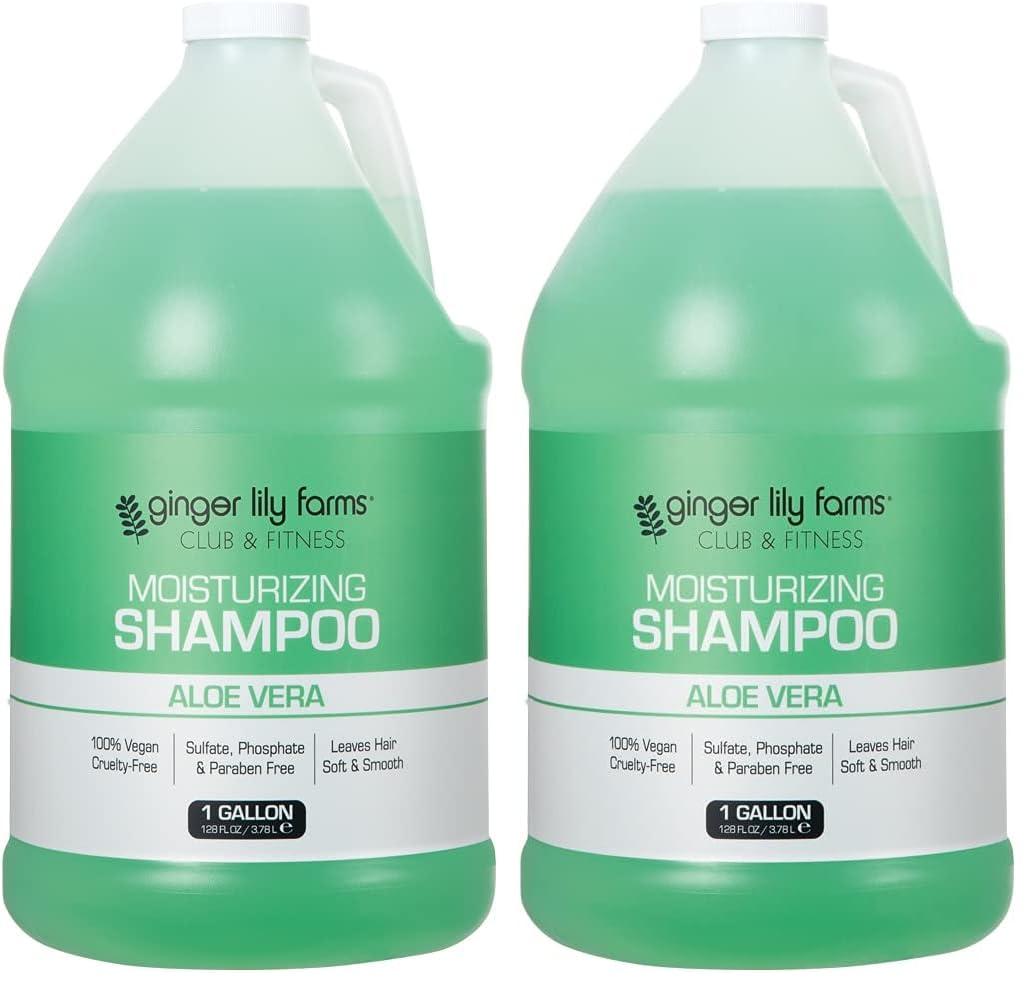 image:imageGinger Lily Farms Club amp Fitness Moisturizing Shampoo for All Hair Types 100 Vegan amp CrueltyFree Aloe Vera Scent 1 Gallon Refill Pack of 4Aloe Vera