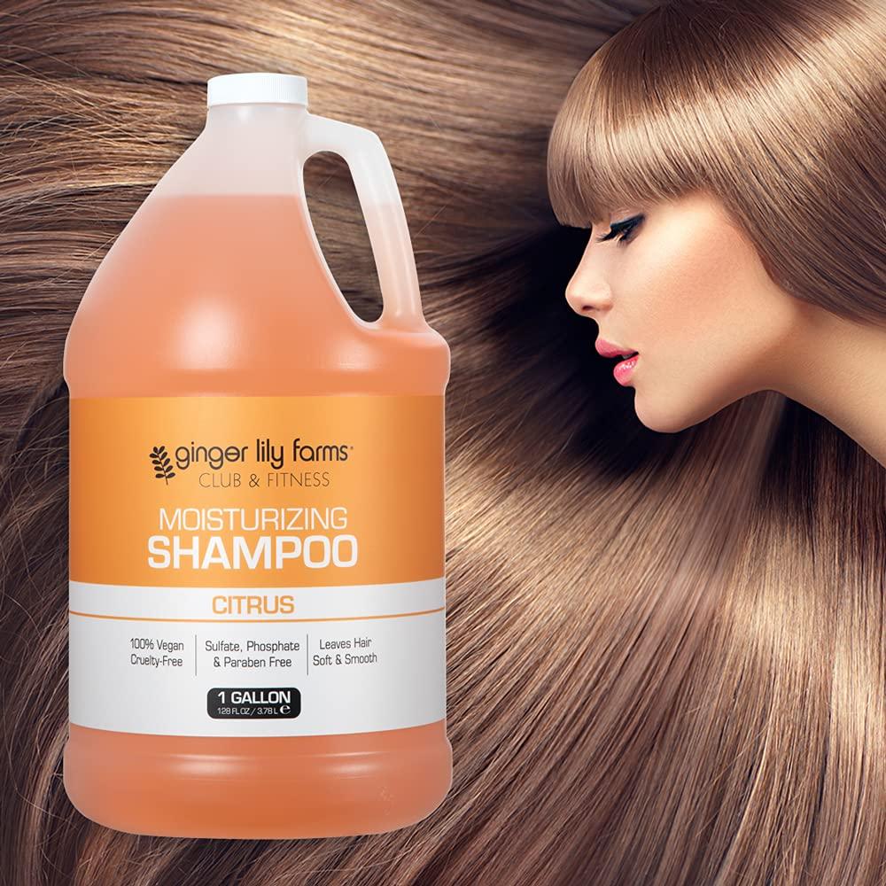 image:imageGinger Lily Farms Club amp Fitness Moisturizing Shampoo for All Hair Types 100 Vegan amp CrueltyFree Aloe Vera Scent 1 Gallon Refill Pack of 4Citrus
