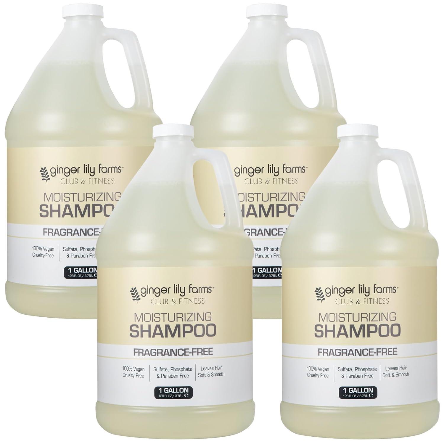 image:imageGinger Lily Farms Club amp Fitness Moisturizing Shampoo for All Hair Types 100 Vegan amp CrueltyFree Aloe Vera Scent 1 Gallon Refill Pack of 4Fragrance Free