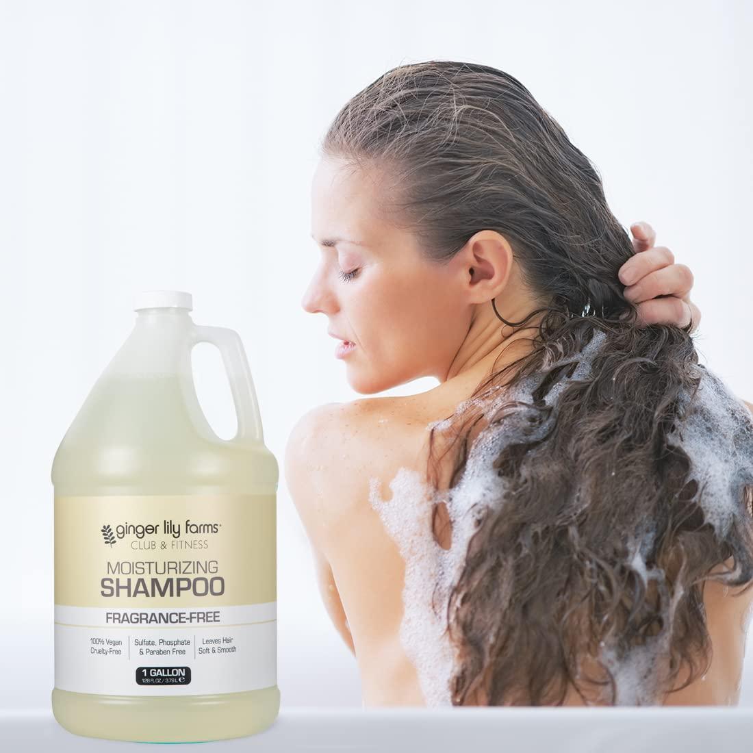image:imageGinger Lily Farms Club amp Fitness Moisturizing Shampoo for All Hair Types 100 Vegan amp CrueltyFree Aloe Vera Scent 1 Gallon Refill Pack of 4Fragrance Free