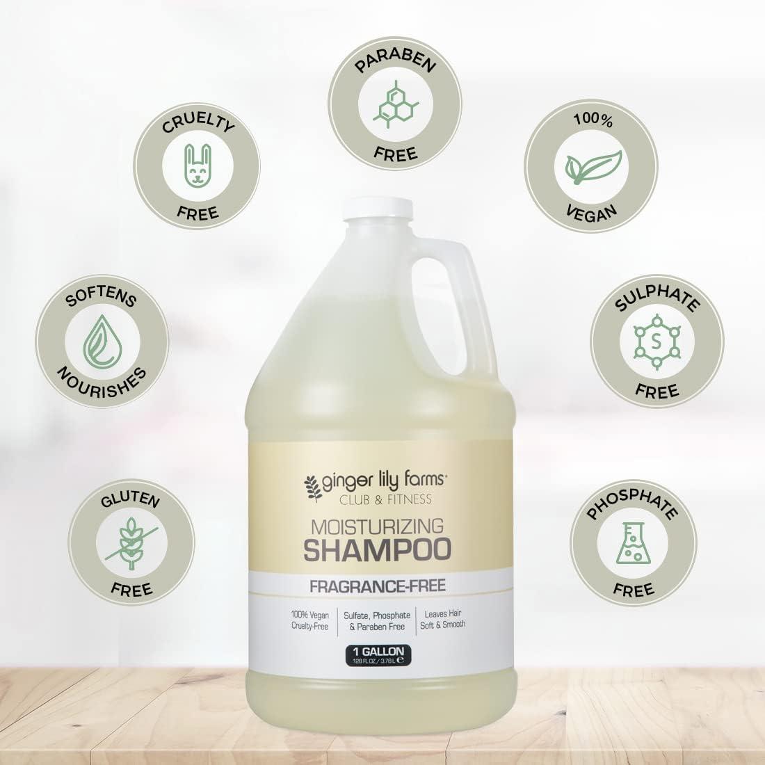 image:imageGinger Lily Farms Club amp Fitness Moisturizing Shampoo for All Hair Types 100 Vegan amp CrueltyFree Aloe Vera Scent 1 Gallon Refill Pack of 4Fragrance Free