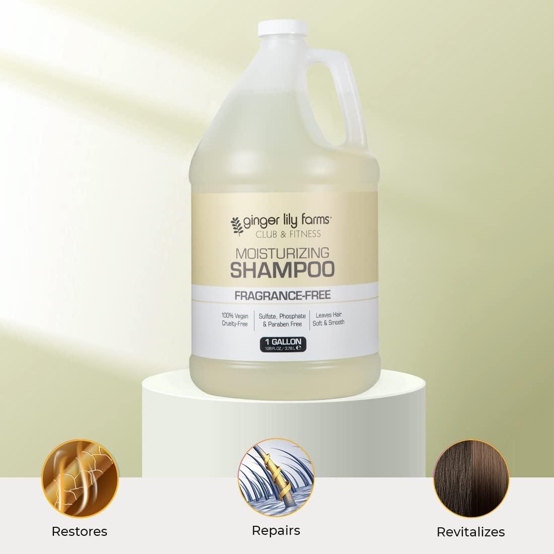 image:imageGinger Lily Farms Club amp Fitness Moisturizing Shampoo for All Hair Types 100 Vegan amp CrueltyFree Aloe Vera Scent 1 Gallon Refill Pack of 4Fragrance Free
