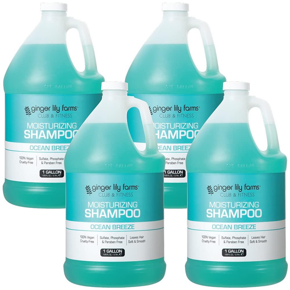 image:imageGinger Lily Farms Club amp Fitness Moisturizing Shampoo for All Hair Types 100 Vegan amp CrueltyFree Aloe Vera Scent 1 Gallon Refill Pack of 4Ocean Breeze