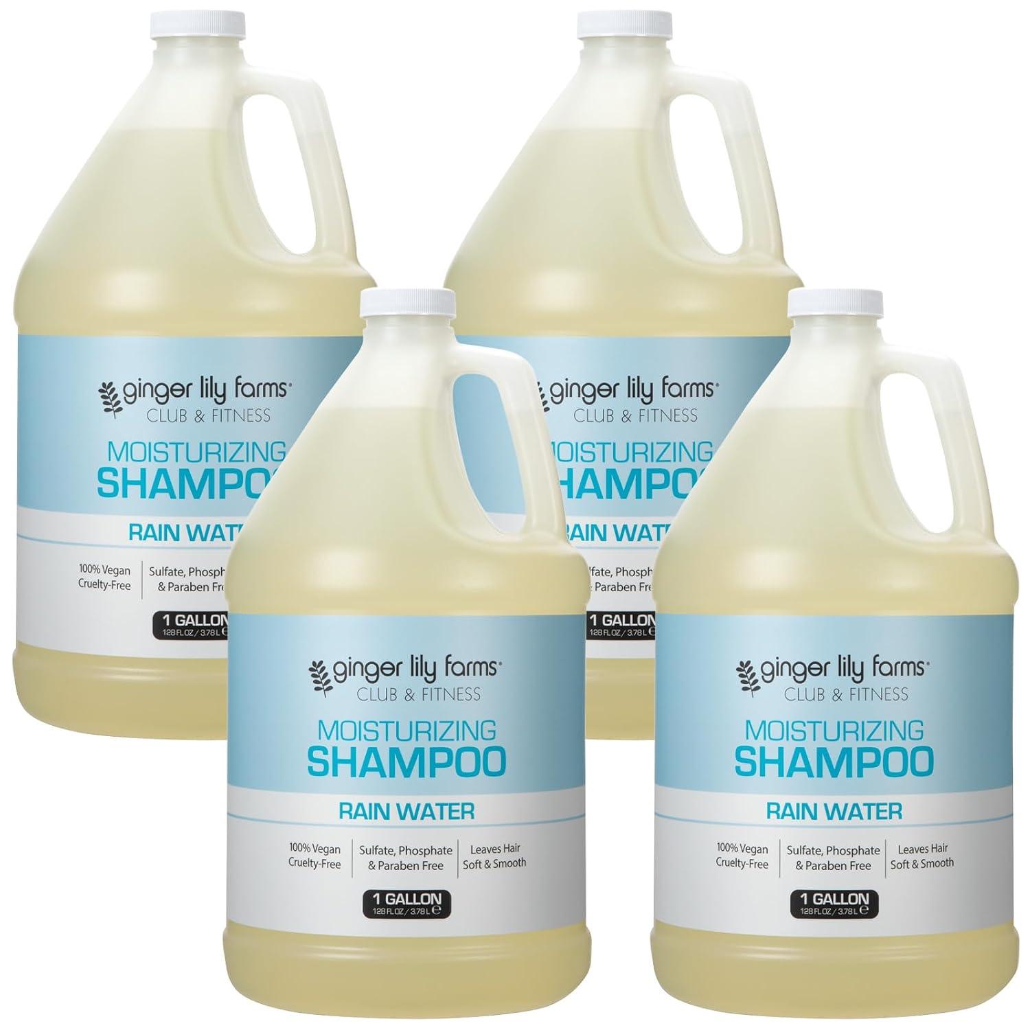 image:imageGinger Lily Farms Club amp Fitness Moisturizing Shampoo for All Hair Types 100 Vegan amp CrueltyFree Aloe Vera Scent 1 Gallon Refill Pack of 4Rain Water