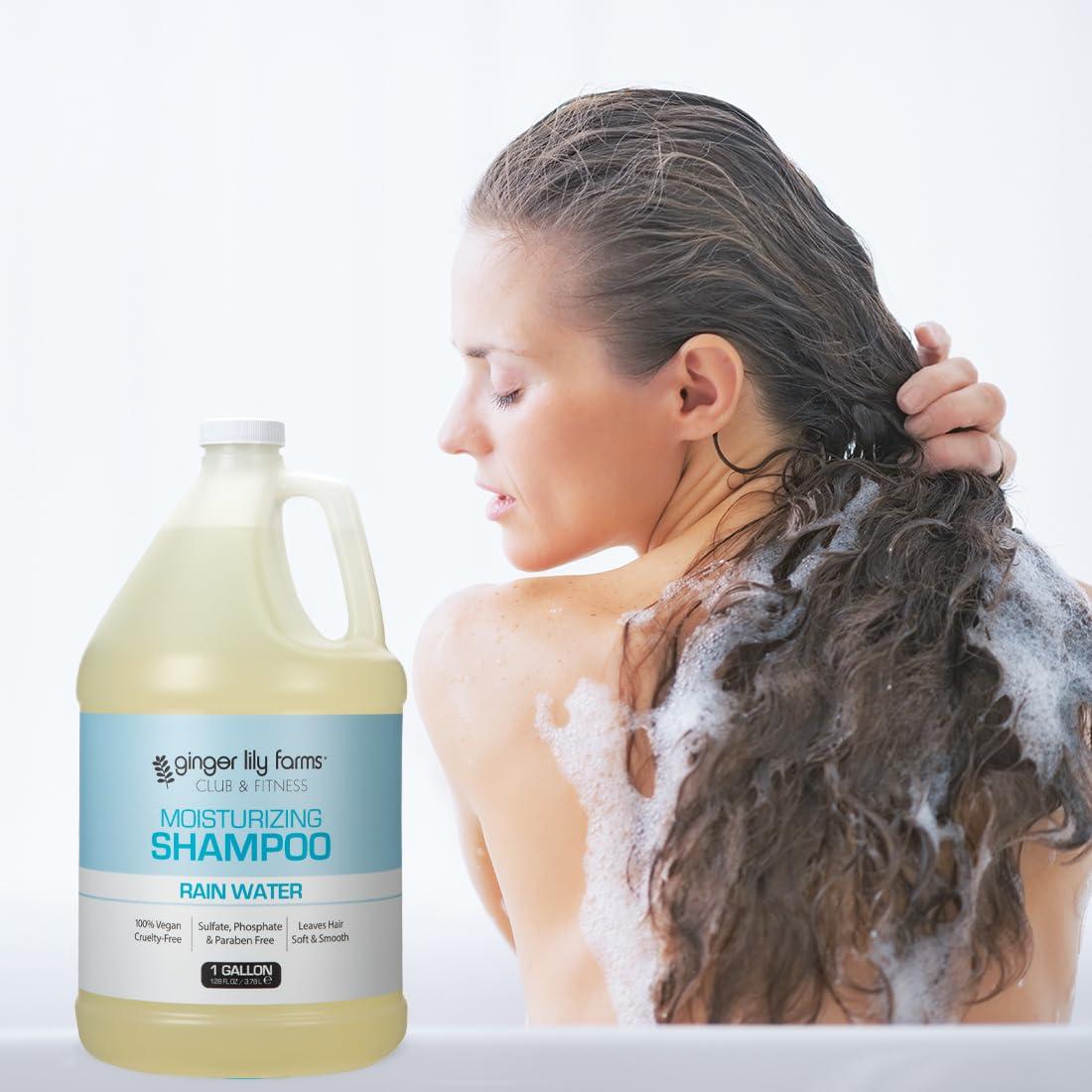 image:imageGinger Lily Farms Club amp Fitness Moisturizing Shampoo for All Hair Types 100 Vegan amp CrueltyFree Aloe Vera Scent 1 Gallon Refill Pack of 4Rain Water