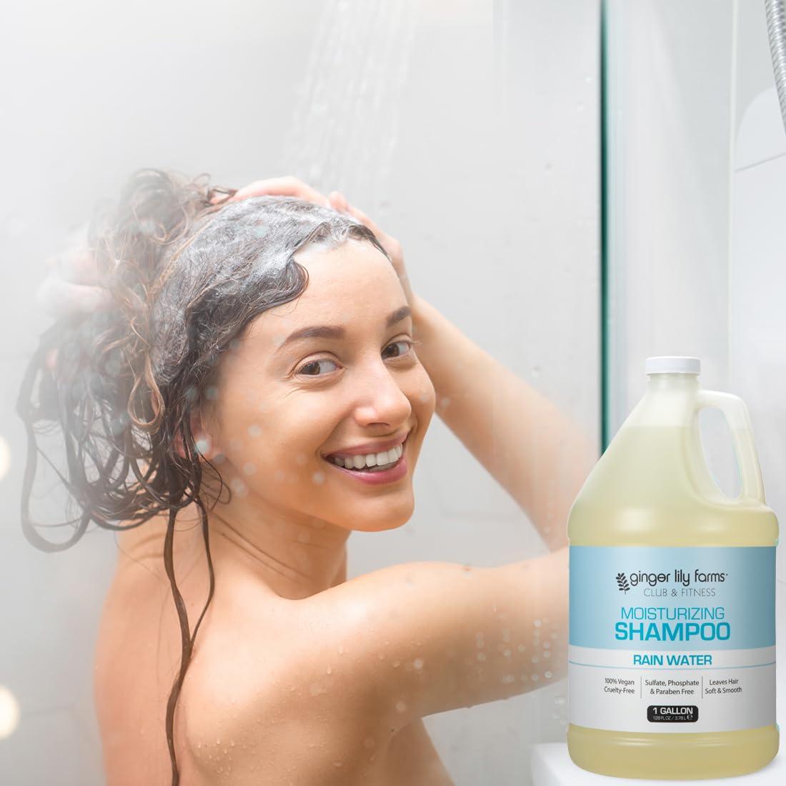 image:imageGinger Lily Farms Club amp Fitness Moisturizing Shampoo for All Hair Types 100 Vegan amp CrueltyFree Aloe Vera Scent 1 Gallon Refill Pack of 4Rain Water