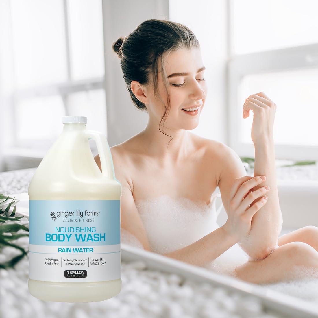 image:imageGinger Lily Farms Club amp Fitness Nourishing Body Wash 100 Vegan amp CrueltyFree Bath amp Shower Gel for Men and Women Citrus Scent 1 Gallon 128 fl oz RefillRain Water
