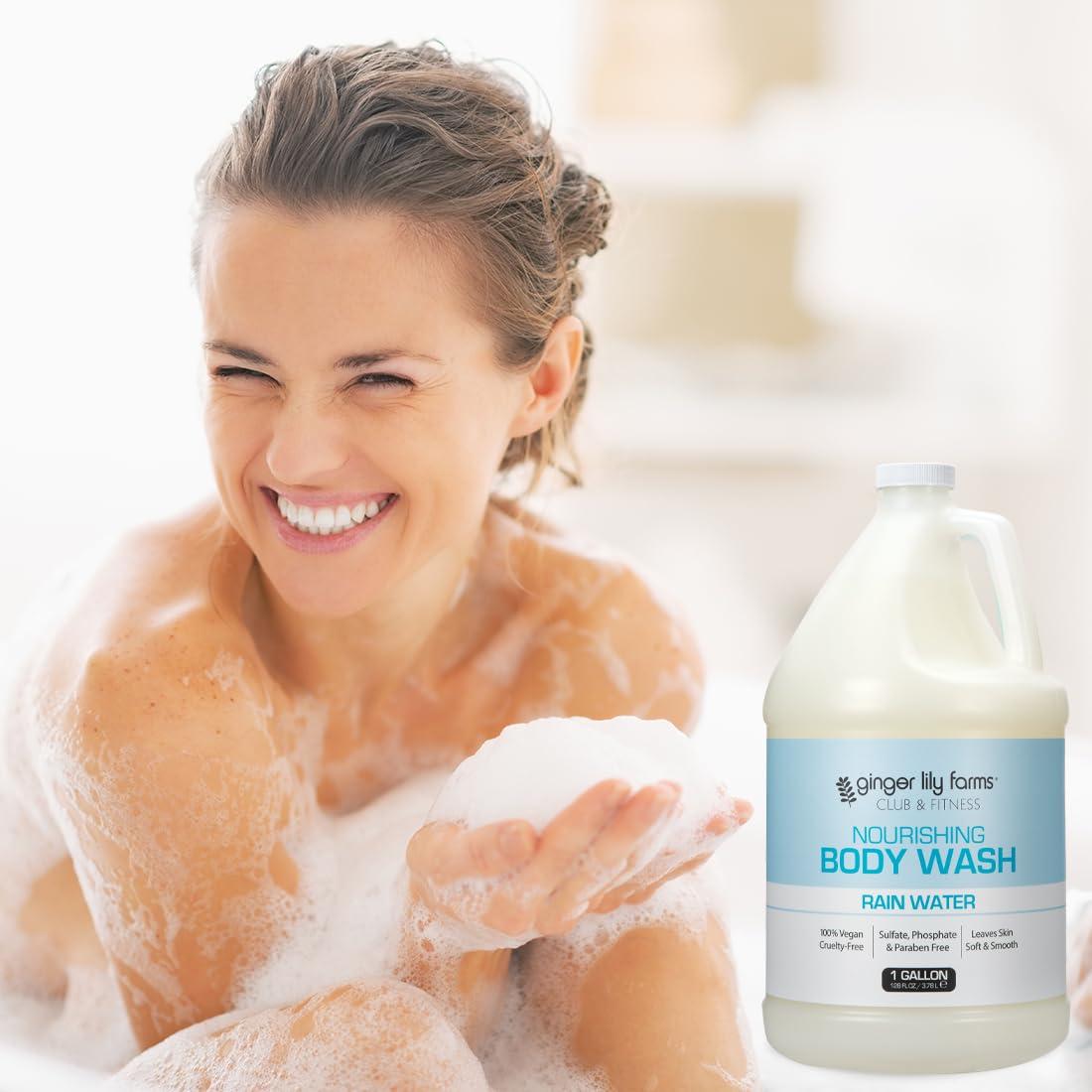 image:imageGinger Lily Farms Club amp Fitness Nourishing Body Wash 100 Vegan amp CrueltyFree Bath amp Shower Gel for Men and Women Citrus Scent 1 Gallon 128 fl oz RefillRain Water