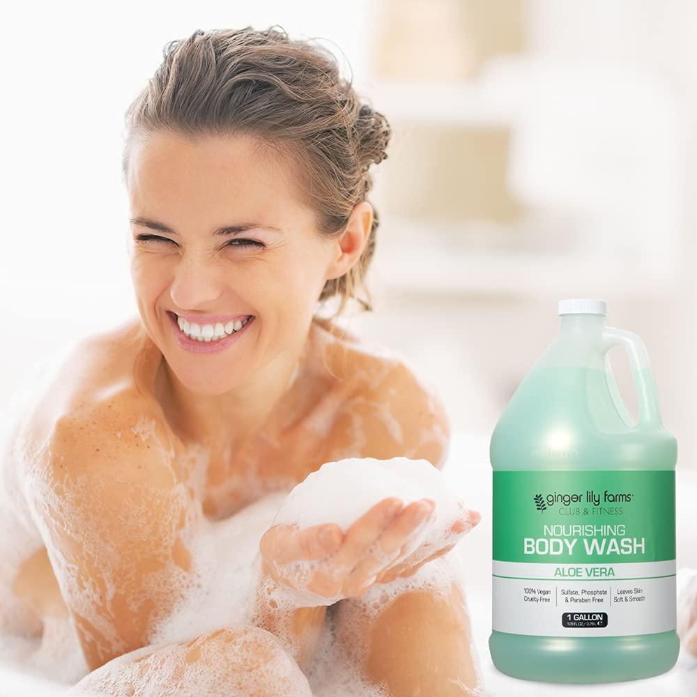 image:imageGinger Lily Farms Club amp Fitness Nourishing Body Wash 100 Vegan amp CrueltyFree Bath amp Shower Gel for Men and Women Citrus Scent 1 Gallon 128 fl oz RefillAloe Vera