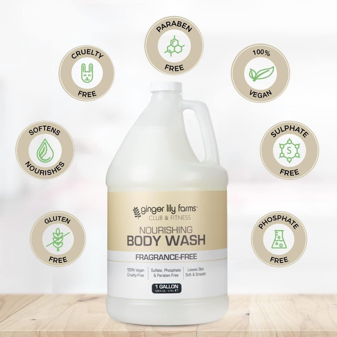 image:imageGinger Lily Farms Club amp Fitness Nourishing Body Wash 100 Vegan amp CrueltyFree Bath amp Shower Gel for Men and Women Citrus Scent 1 Gallon 128 fl oz RefillFragrance Free