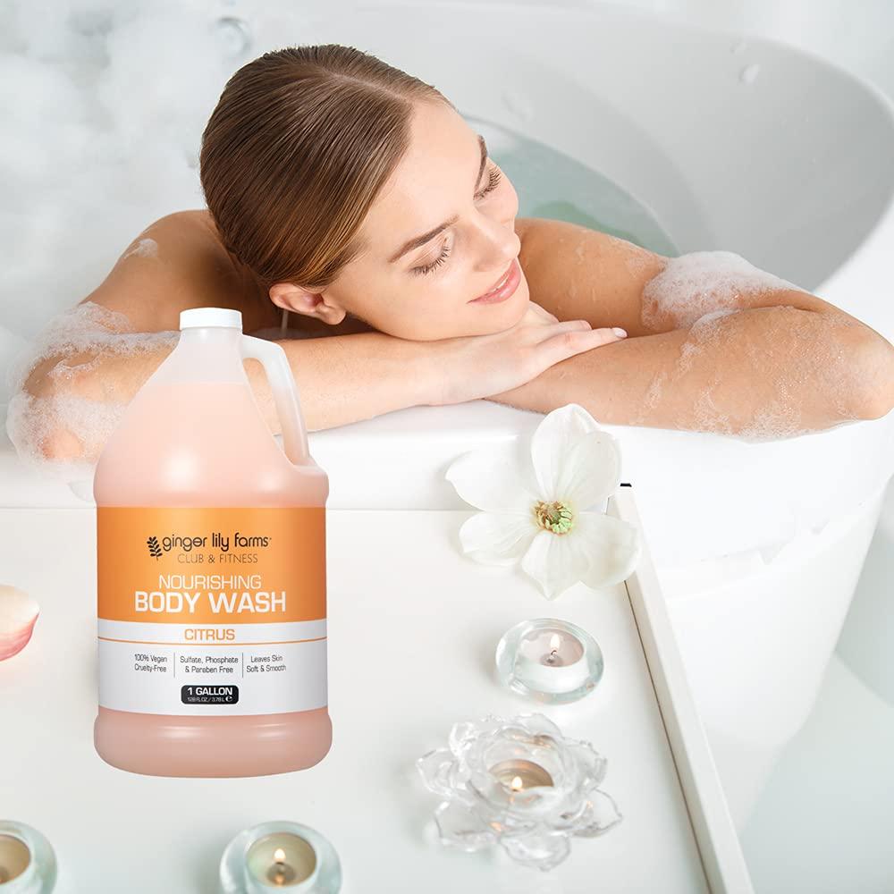 image:imageGinger Lily Farms Club amp Fitness Nourishing Body Wash 100 Vegan amp CrueltyFree Bath amp Shower Gel for Men and Women Citrus Scent 1 Gallon 128 fl oz RefillCitrus
