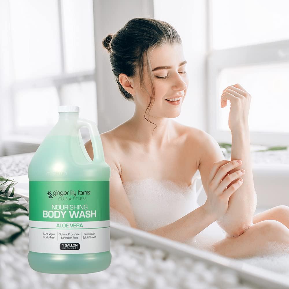 image:imageGinger Lily Farms Club amp Fitness Nourishing Body Wash 100 Vegan amp CrueltyFree Bath amp Shower Gel for Men and Women Citrus Scent 1 Gallon 128 fl oz RefillAloe Vera