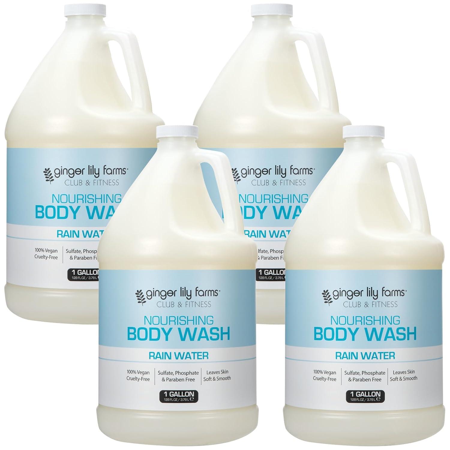 image:imageGinger Lily Farms Club amp Fitness Nourishing Body Wash 100 Vegan amp CrueltyFree Bath amp Shower Gel for Men and Women Citrus Scent 1 Gallon 128 fl oz RefillRain Water
