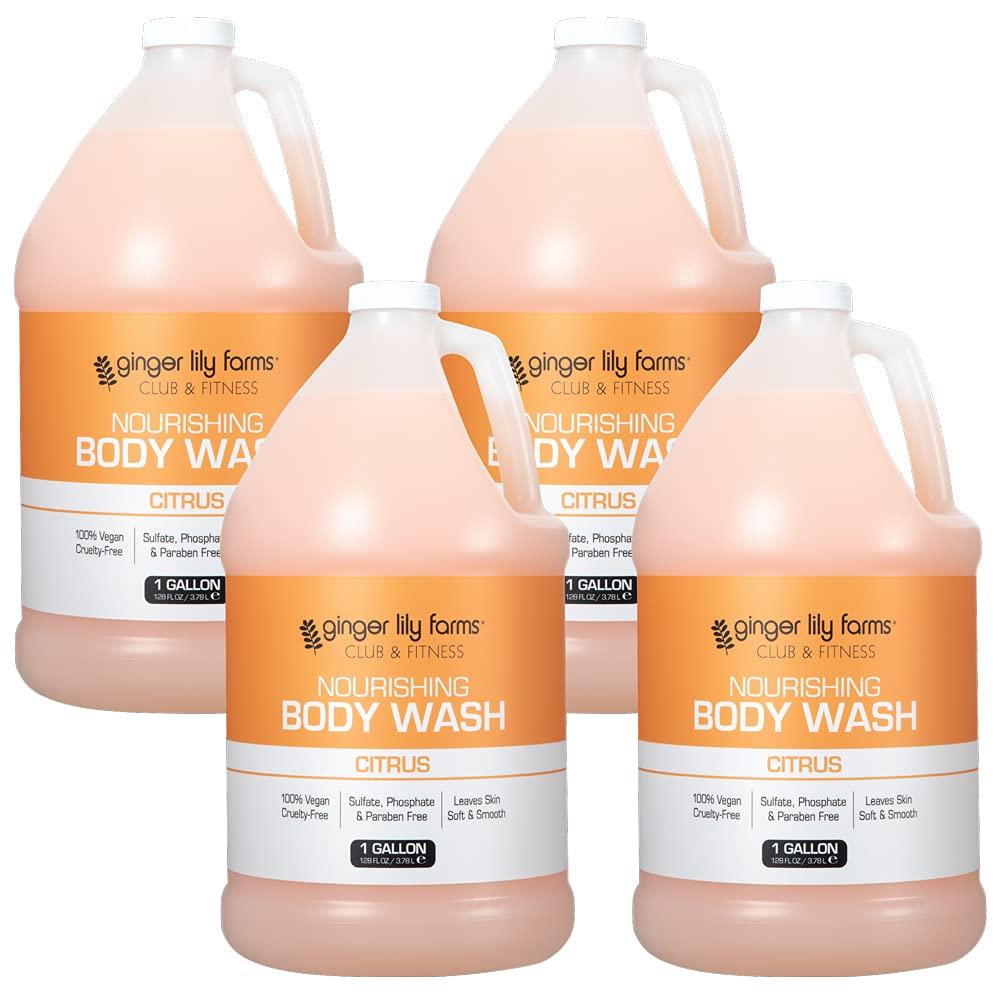 image:imageGinger Lily Farms Club amp Fitness Nourishing Body Wash 100 Vegan amp CrueltyFree Bath amp Shower Gel for Men and Women Citrus Scent 1 Gallon 128 fl oz RefillCitrus