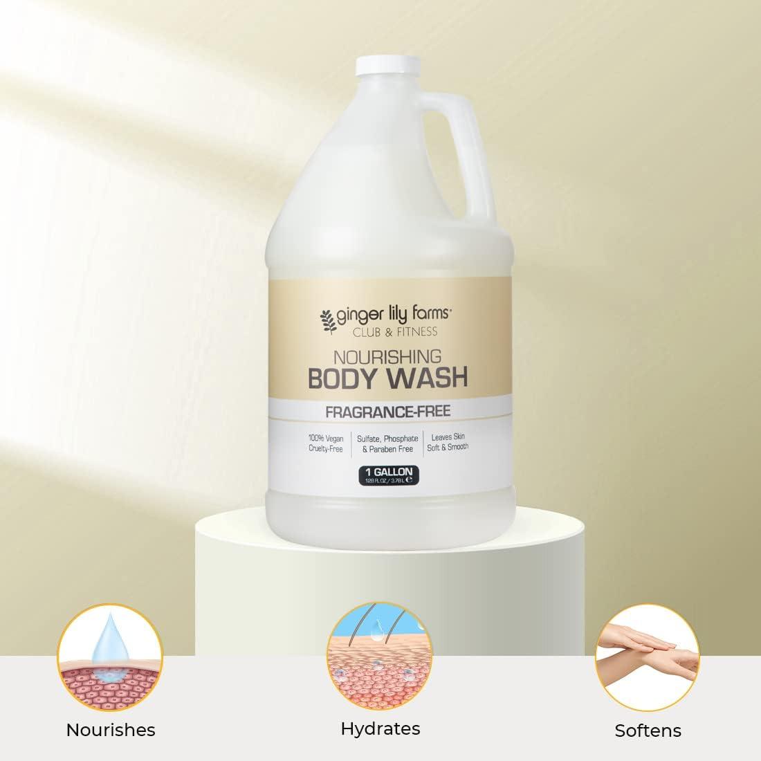image:imageGinger Lily Farms Club amp Fitness Nourishing Body Wash 100 Vegan amp CrueltyFree Bath amp Shower Gel for Men and Women Citrus Scent 1 Gallon 128 fl oz RefillFragrance Free
