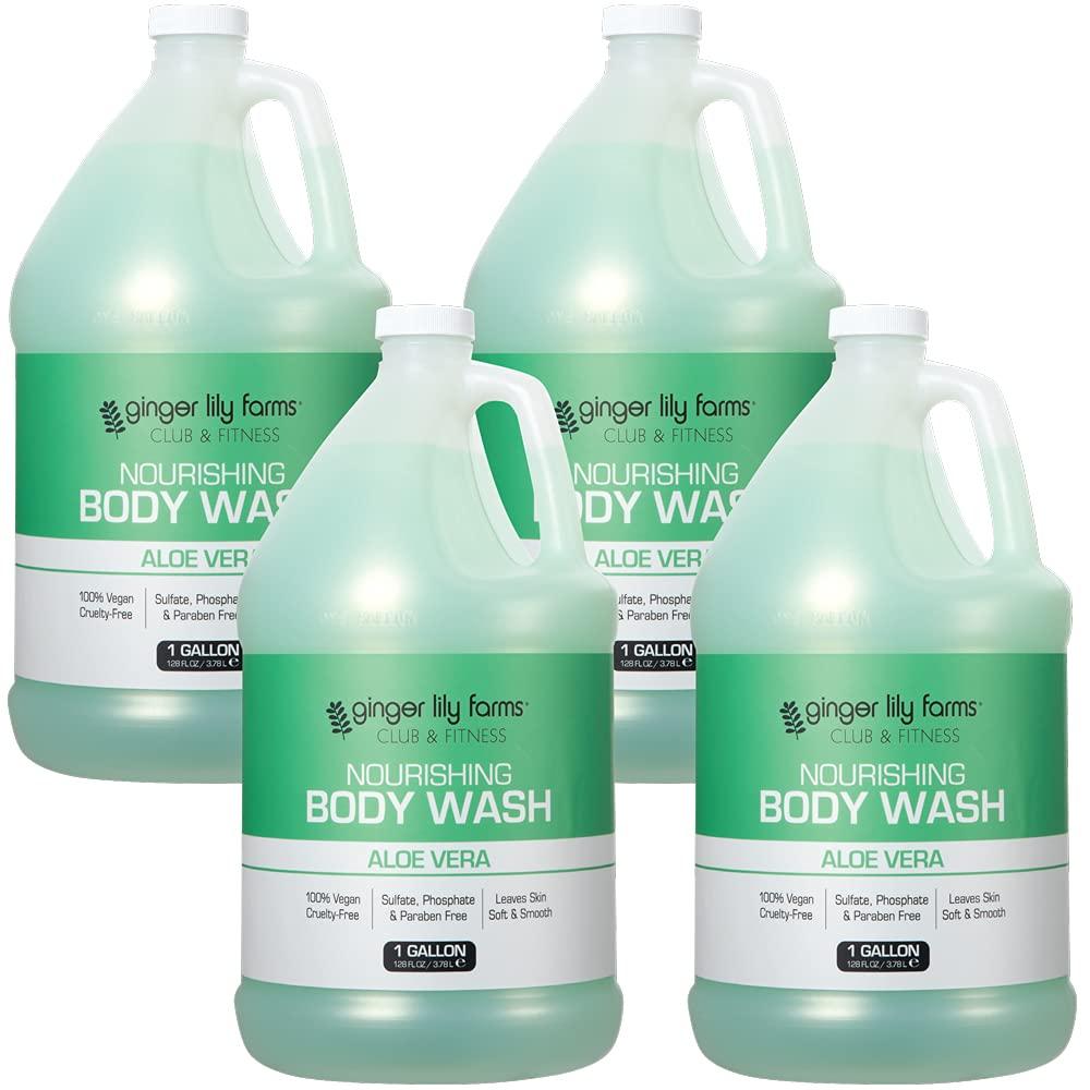 image:imageGinger Lily Farms Club amp Fitness Nourishing Body Wash 100 Vegan amp CrueltyFree Bath amp Shower Gel for Men and Women Citrus Scent 1 Gallon 128 fl oz RefillAloe Vera