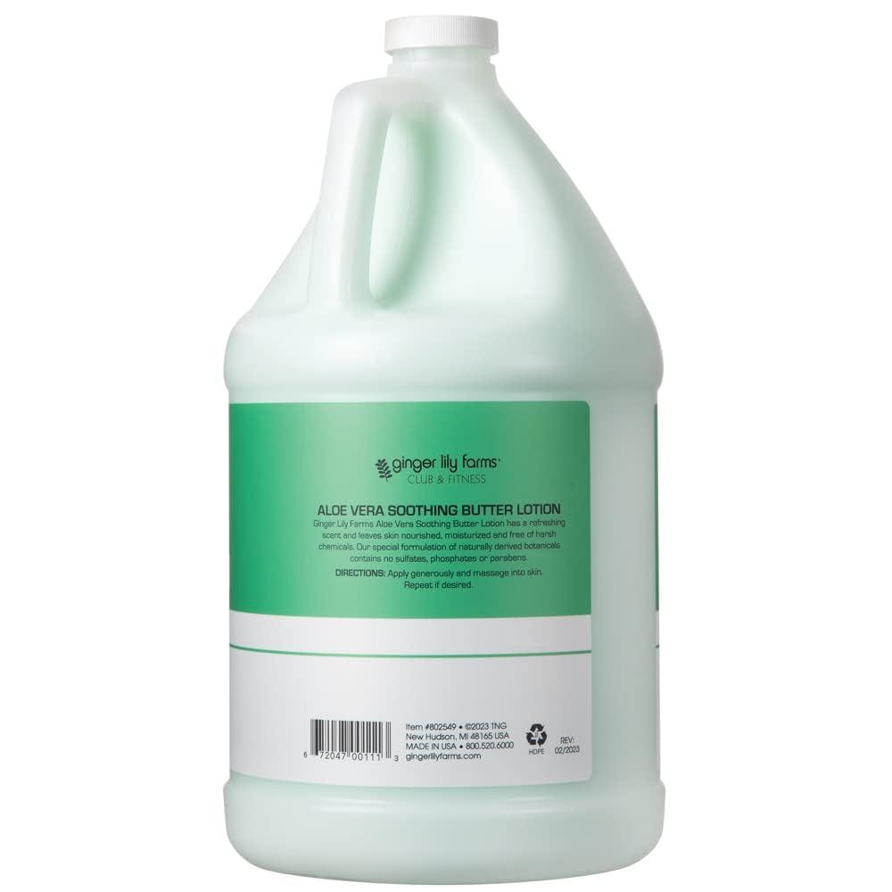image:imageGinger Lily Farms Club amp Fitness Soothing Butter Lotion for Dry Skin 100 Vegan amp CrueltyFree Ocean Breeze Scent 1 Gallon 128 fl oz RefillAloe Vera