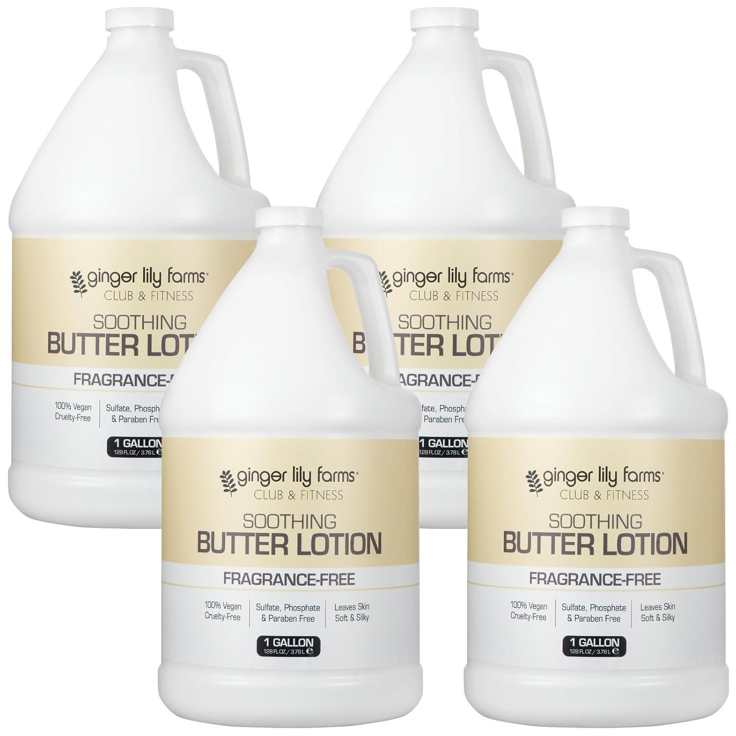 image:imageGinger Lily Farms Club amp Fitness Soothing Butter Lotion for Dry Skin 100 Vegan amp CrueltyFree Ocean Breeze Scent 1 Gallon 128 fl oz RefillFragrance Free