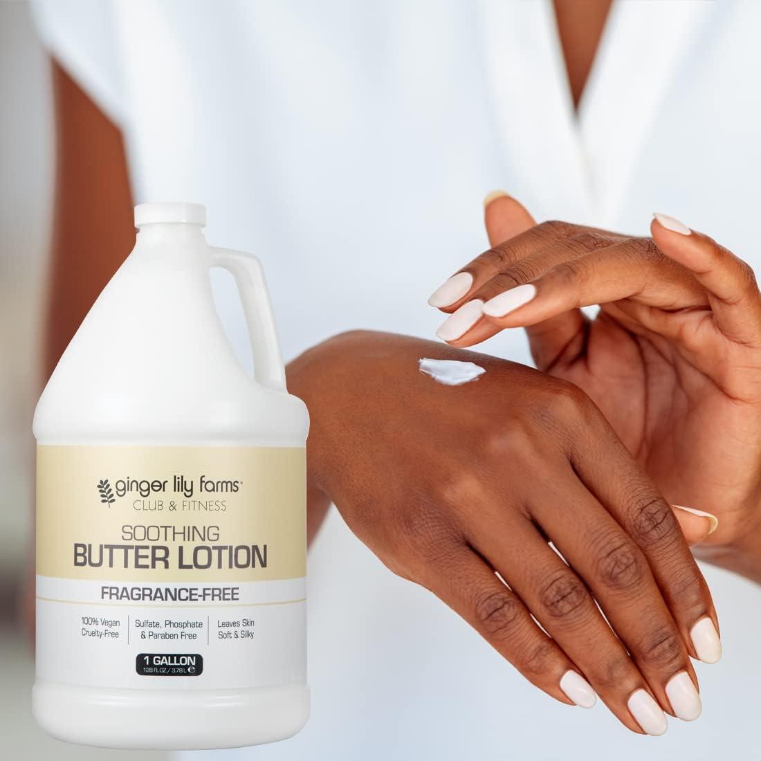 image:imageGinger Lily Farms Club amp Fitness Soothing Butter Lotion for Dry Skin 100 Vegan amp CrueltyFree Ocean Breeze Scent 1 Gallon 128 fl oz RefillFragrance Free