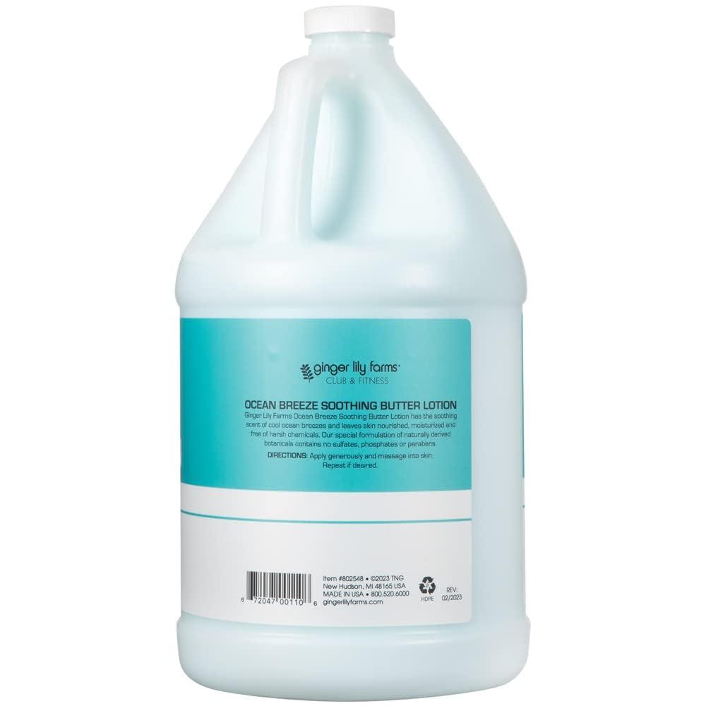 image:imageGinger Lily Farms Club amp Fitness Soothing Butter Lotion for Dry Skin 100 Vegan amp CrueltyFree Ocean Breeze Scent 1 Gallon 128 fl oz RefillOcean Breeze