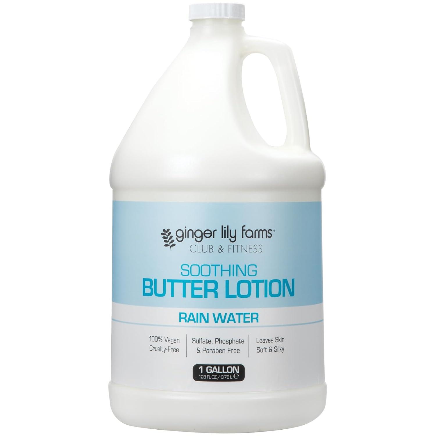 image:imageGinger Lily Farms Club amp Fitness Soothing Butter Lotion for Dry Skin 100 Vegan amp CrueltyFree Ocean Breeze Scent 1 Gallon 128 fl oz RefillRain Water