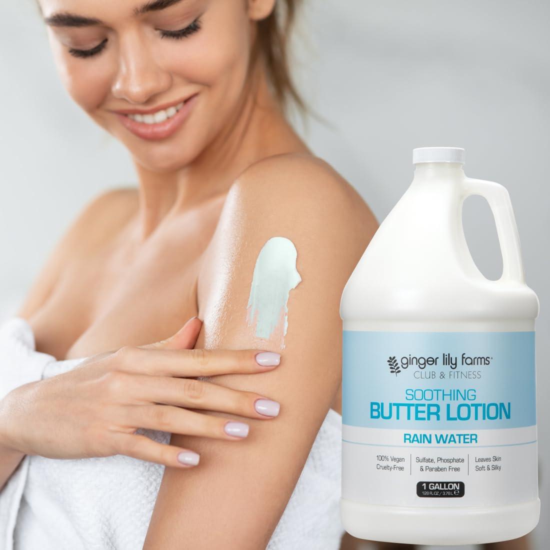 image:imageGinger Lily Farms Club amp Fitness Soothing Butter Lotion for Dry Skin 100 Vegan amp CrueltyFree Ocean Breeze Scent 1 Gallon 128 fl oz RefillRain Water
