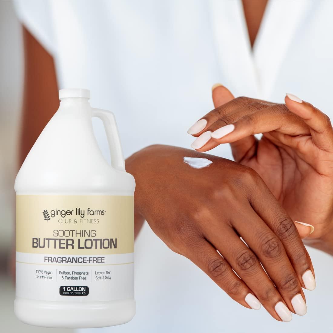 image:imageGinger Lily Farms Club amp Fitness Soothing Butter Lotion for Dry Skin 100 Vegan amp CrueltyFree Ocean Breeze Scent 1 Gallon 128 fl oz RefillUnscented