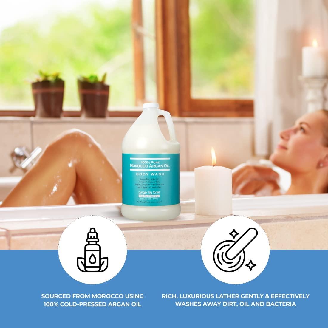 image:imageGinger Lily Farms Salon Formula 100 Pure Morocco Argan Oil Body Wash for All Skin Types 100 Vegan amp CrueltyFree 1 Gallon 128 fl oz Refill128 Fl Oz Pack of 1