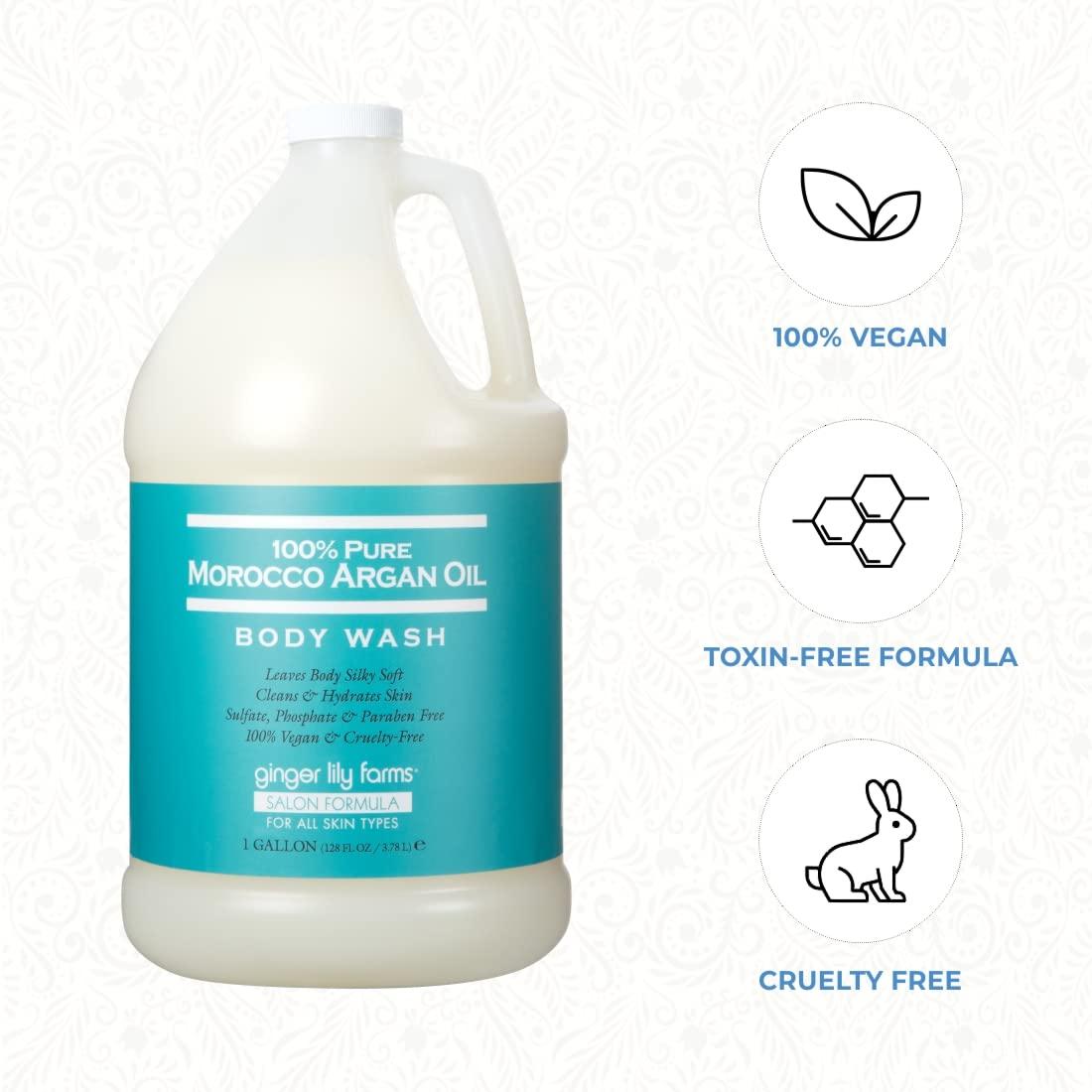 image:imageGinger Lily Farms Salon Formula 100 Pure Morocco Argan Oil Body Wash for All Skin Types 100 Vegan amp CrueltyFree 1 Gallon 128 fl oz Refill128 Fl Oz Pack of 1