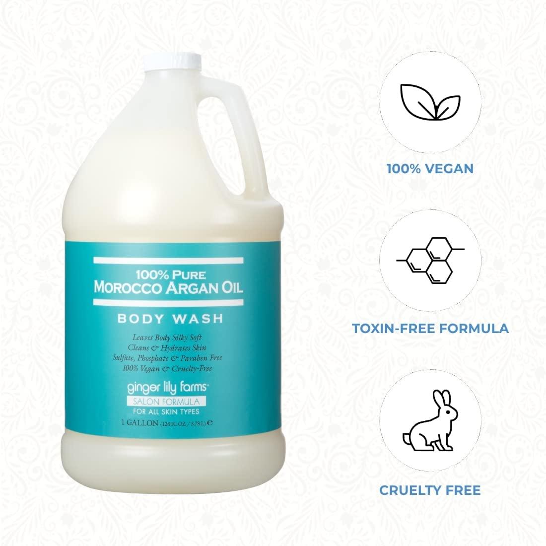 image:imageGinger Lily Farms Salon Formula 100 Pure Morocco Argan Oil Body Wash for All Skin Types 100 Vegan amp CrueltyFree 1 Gallon 128 fl oz Refill128 Fl Oz Pack of 4