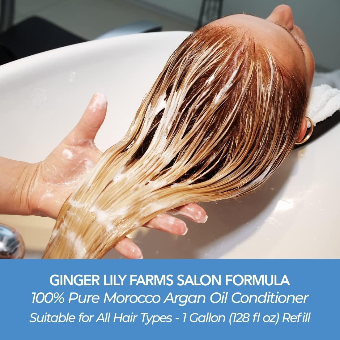 image:imageGinger Lily Farms Salon Formula 100 Pure Morocco Argan Oil Conditioner for All Hair Types 100 Vegan amp CrueltyFree 1 Gallon 128 Fl Oz Pack of 1 Refill128 Fl Oz Pack of 4
